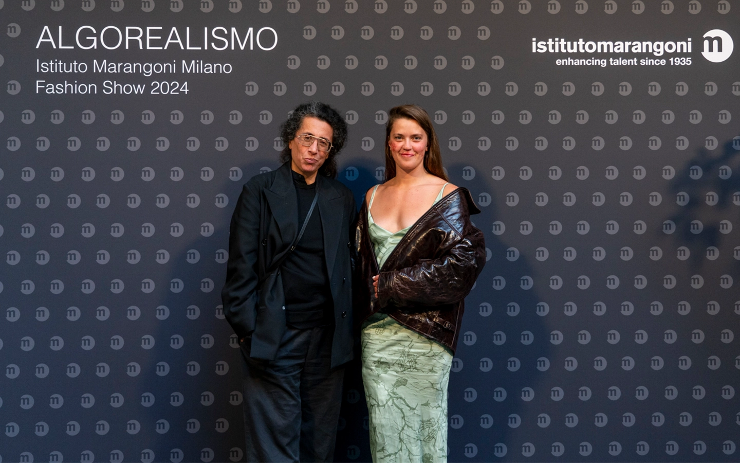 Sara Sozzani Maino (Creative Director of Fondazione Sozzani) and Veronica Plebani (Paralympic Athlete) attending Algorealismo Fashion Show